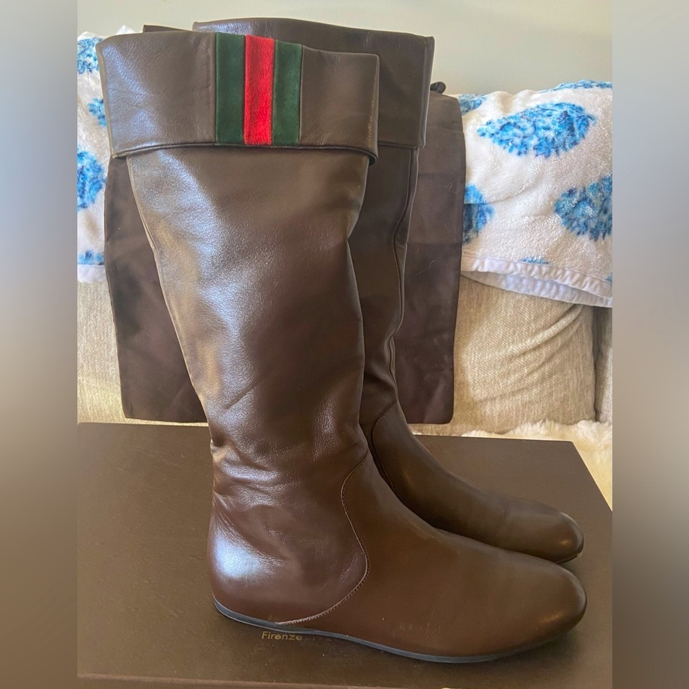 Gucci Nappa Moorea/Softy Tek Women’s Brown boots Size 38 (US 7.5-8) Original Box